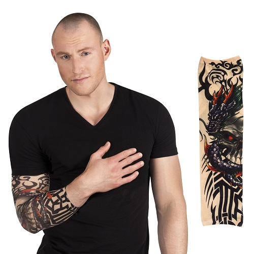 Tattoo sleeve dragon skull