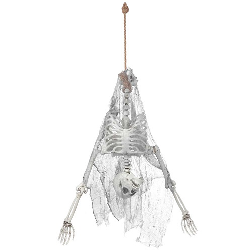 Halloween hangdecoratie up side down skeleton 140cm