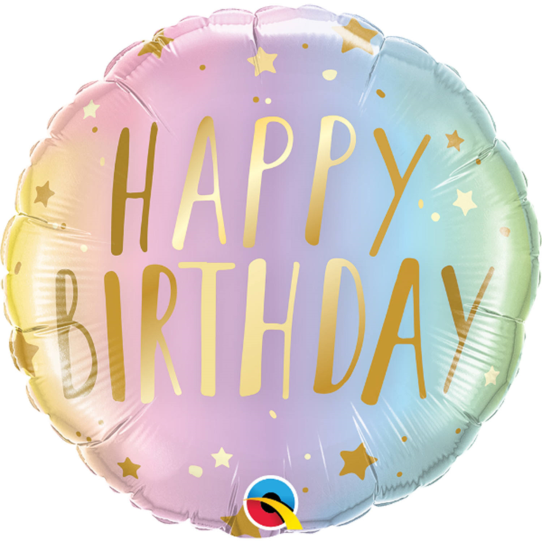 Folieballon Happy Birthday pastel 46cm