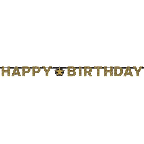 Letterslinger sparkling gold Happy birthday