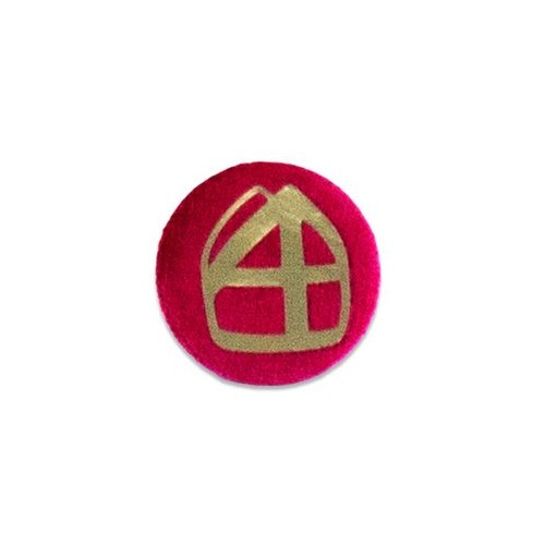 Baretspeld / button met mijter rood