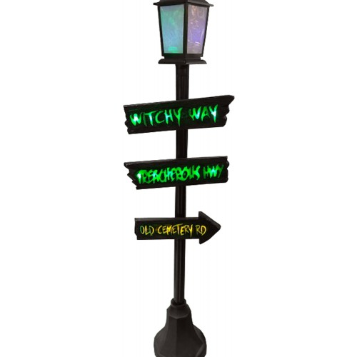Halloween spooky lantaarnpaal met licht en geluid