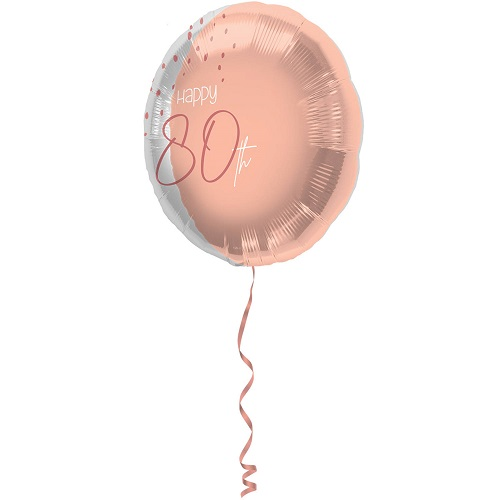 Folieballon Elegant Lush Blush 80 jaar 45cm
