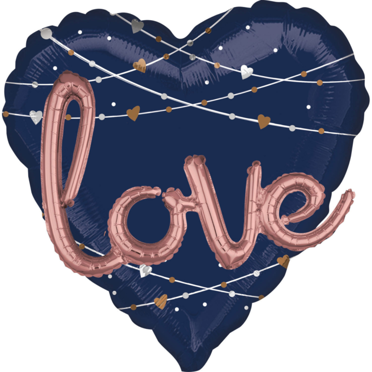 Folieballon love hart navy 3d