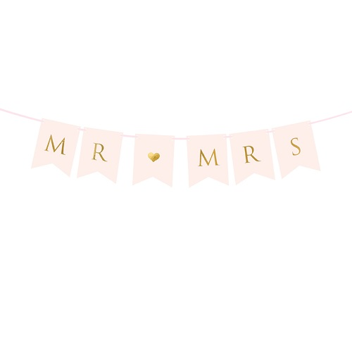 Slinger Mr en Mrs licht roze 85cm