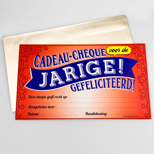 Cadeau cheque - Jarige