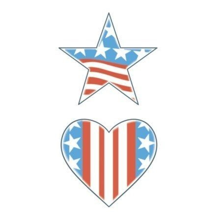 Tatoeage Stars and stripes tattoo Stars, stripes and hearts
