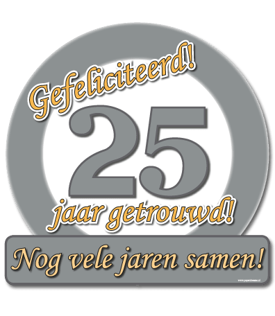 Huldeschild 25 jaar getrouwd