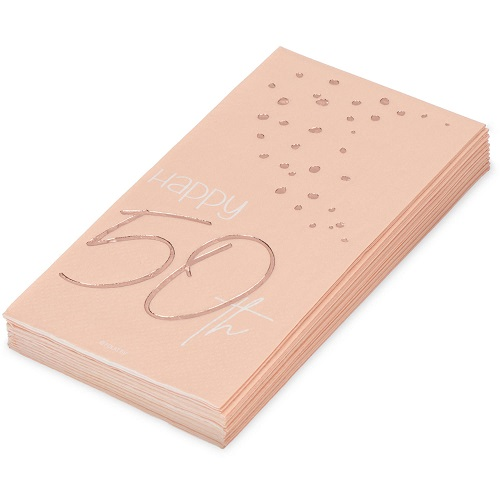 Servetten Elegant Lush Blush 50 jaar 10st