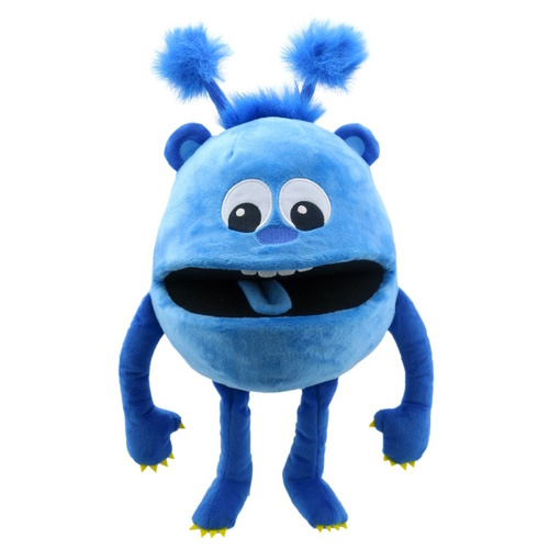 Handpop 20cm baby monster blauw