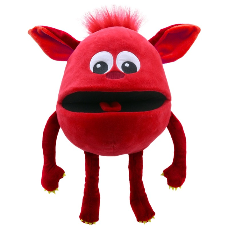 Handpop 20cm baby monster rood