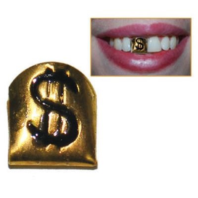 Gouden tand met dollarteken