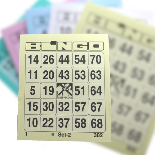 Bingo kaarten 1-75 100 stuks geel