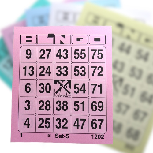 Bingo kaarten 1-75 100 stuks roze