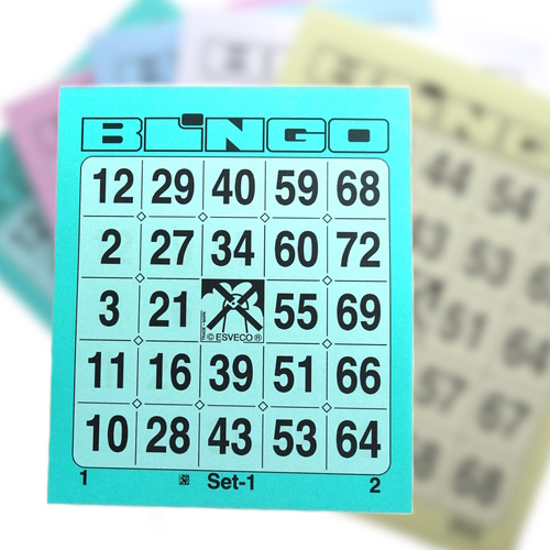 Bingo kaarten 1-75 100 stuks groen