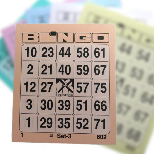 Bingo kaarten 1-75 100 stuks oud roze
