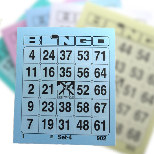 Bingo kaarten 1-75 100 stuks blauw