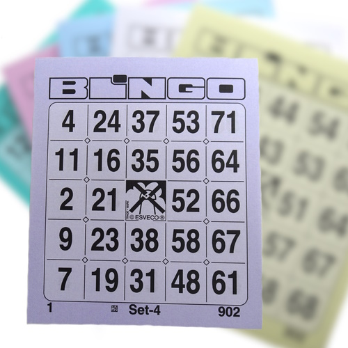 Bingo kaarten 1-75 100 stuks violet paars