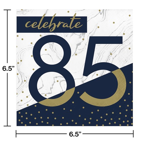 Servetten 85 jaar navy & gold 16st