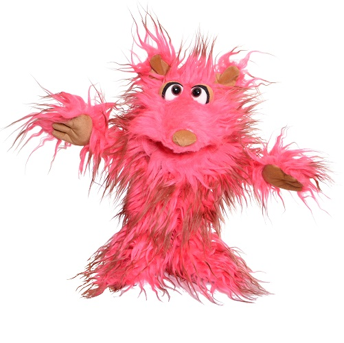 Handpop 35cm Klaus het roze monster