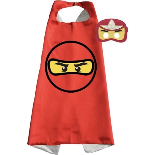 Cape ninja rood met masker