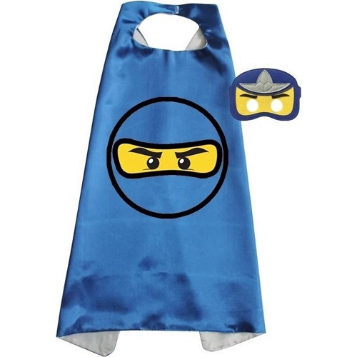 Cape ninja blauw met masker