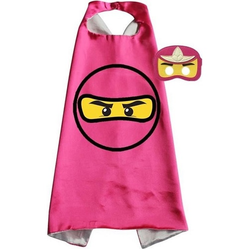 Cape ninja roze met masker