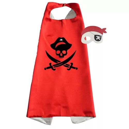 Cape piraat rood met masker