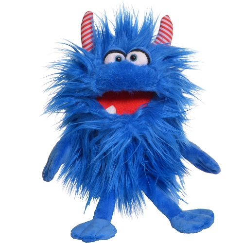 Handpop 24cm Kliene blauwe monster