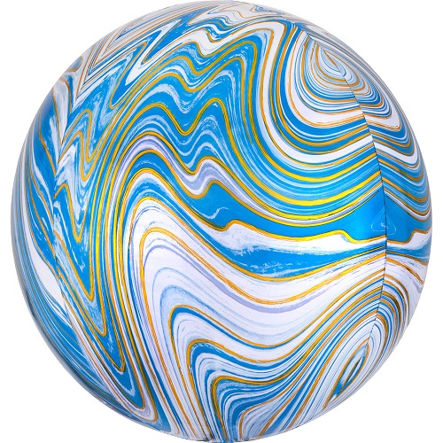 Folieballon orbz marble blue 38cm