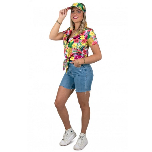 Hawaii blouse met zonneklep dames