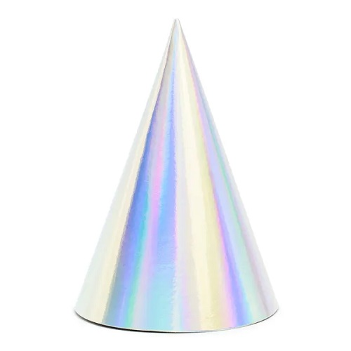 Feesthoedjes iridescent 6st