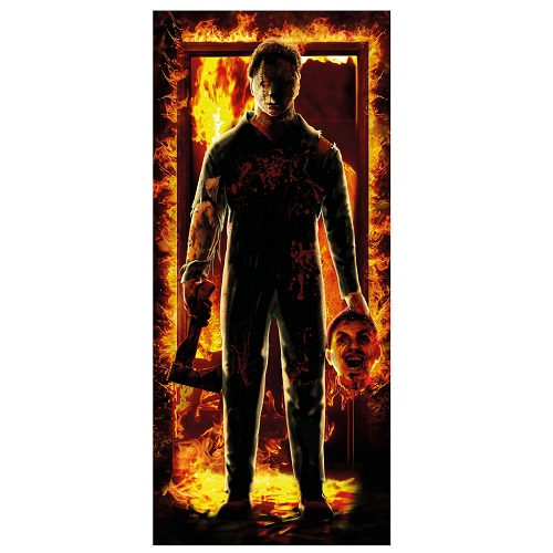 Halloween deur decoratie Michael Meyers 80x180cm