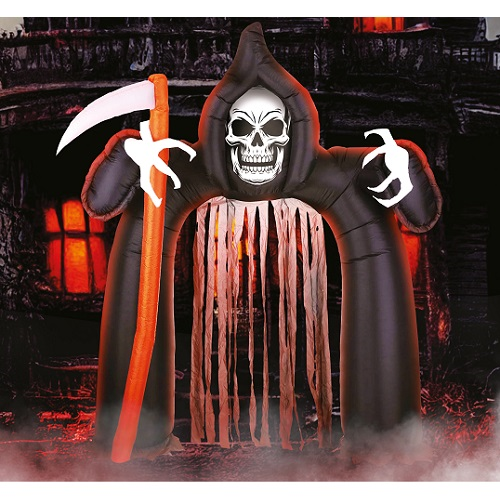 Halloween Death poort met gordijn opblaasbaar 200x180cm