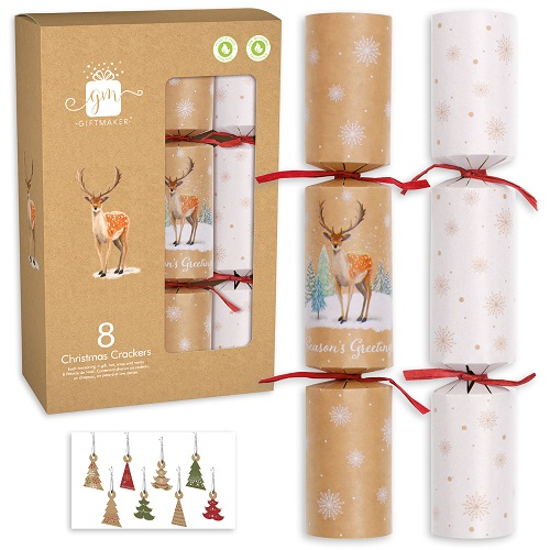 8st Christmas Crackers Kraft 12inch XANGS507