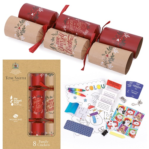 8st christmas crackers kraft family 12,5 inch