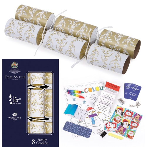 8st Christmas Crackers gold family 12,5 inch XANTS1403