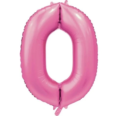Folieballon cijfer 0 roze 100cm