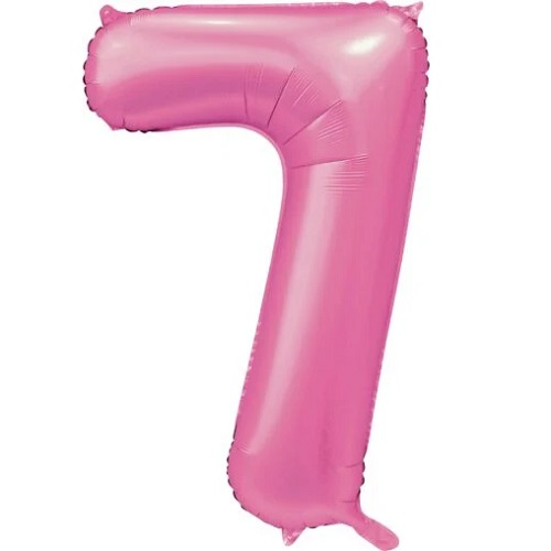Folieballon cijfer 7 roze 86cm