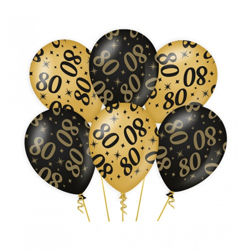 Ballonnen 80 jaar classy party 6st