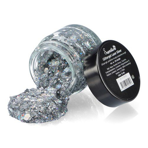 Glittergel chunky laser zilver 15ml