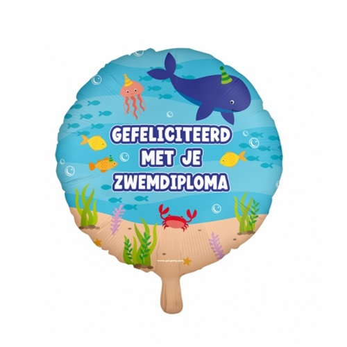 Folieballon zwemdiploma 46cm