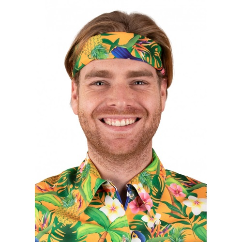 Zakdoek met Hawaii print oranje