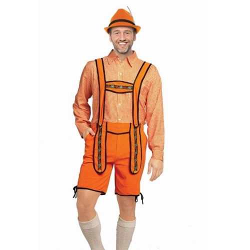 Lederhose Johann kort oranje