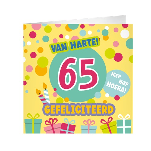 Verjaardagskaart 65 jaar XL