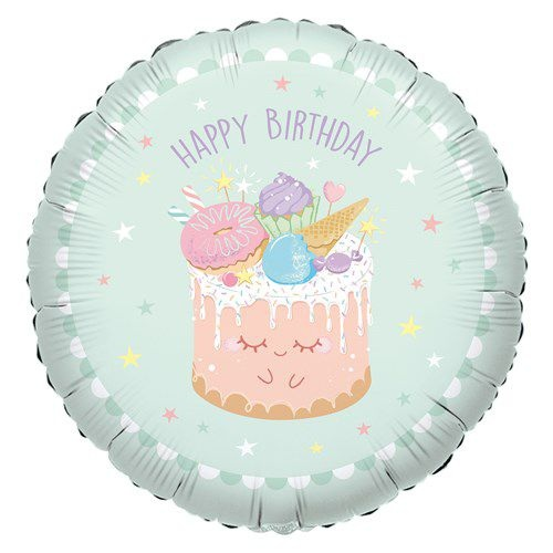 Folieballon Happy birthday cake 43cm