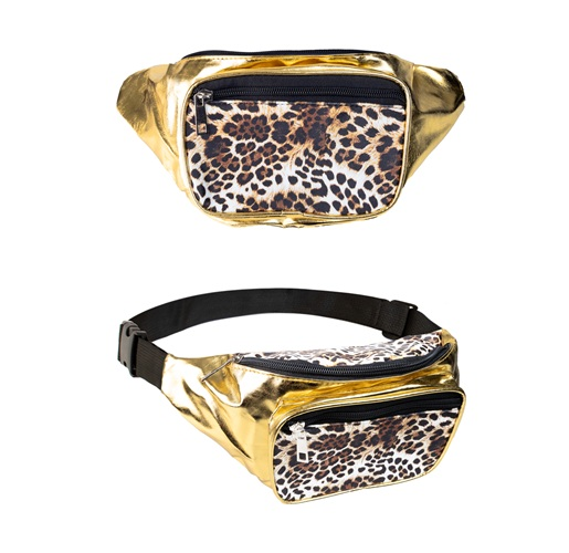 Heuptasje panter print goud