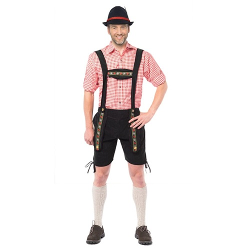 Lederhose Johann zwart kort