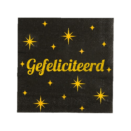 Servetten Gefeliciteerd Classy party 16st