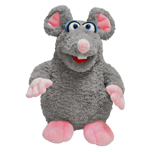 Handpop 37cm grijze muis